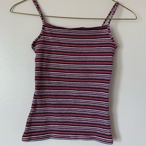 Garage Burgundy Striped Tank Top